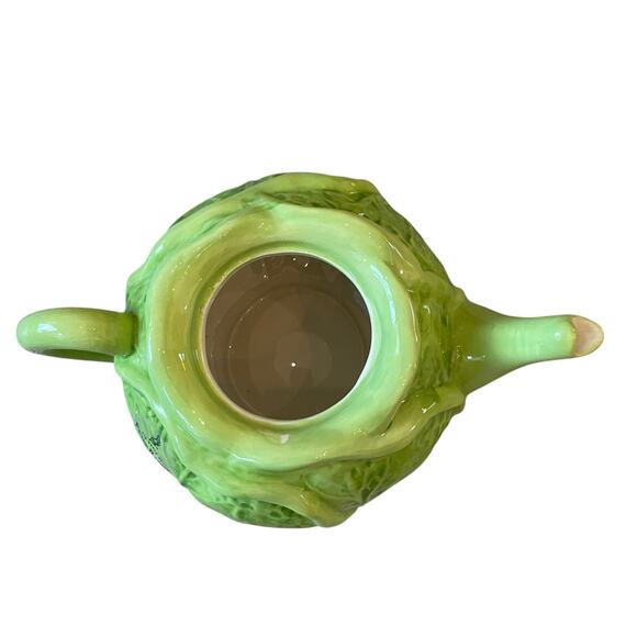 Beatrix Potter Peter Rabbit Easter Cabbage Shaped Teapot Bunny Lid Embossed New - Picture 9 of 16